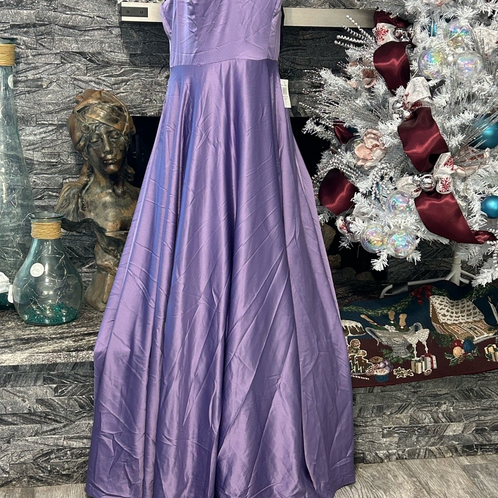 B Darlin Purple Maxi adjustable strap Dress